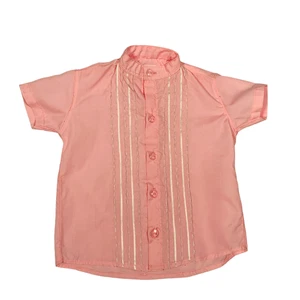 Boys Toddler Pink Handmade Dress Shirt Short Sleeve Button Up  2T 3T - Bild 1 von 4
