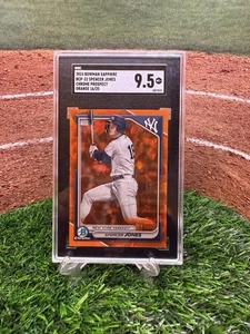2024 Bowman Chrome Sapphire Prospects Orange Refractor Spencer Jones /25 SGC 9.5 - Picture 1 of 2