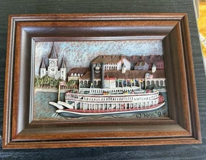 Barco de ferry Dore Skidmore Woodgraph Natchez pintado a mano tirado a mano - Imagen 1 de 5