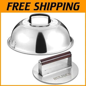 8.5" Round Bacon Press with Wooden Handle - Picture 1 of 9