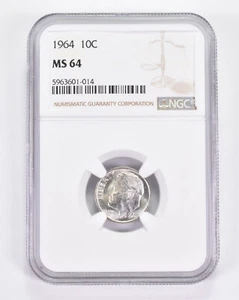 MS64 1964 Roosevelt Dime - Graded NGC Toned! *9060 - Picture 1 of 3