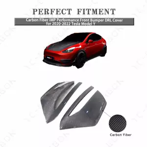 Carbon Fiber iMP Performance Front Bumper DRL Cover for 2020-2022 Tesla Model Y - Bild 1 von 24