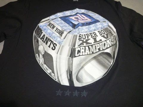 New York Giants Super Bowl XLVI Championship Ring Reebok XL Black Cover