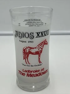 Adios XXVII 1993 The Meadows Horse Racing Sports Glass “Pace For The Orchids” - Picture 1 of 5