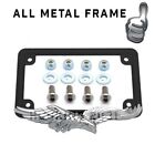 Stainless Hardware & 3D Chrome Eagle Black Motorcycle License Plate Frame
