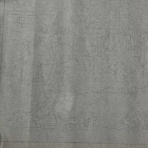 Needlepoint Canvas Line Drawn Canvas Surat Sunday in the Park No Fibers 12 Count - Picture 1 of 4