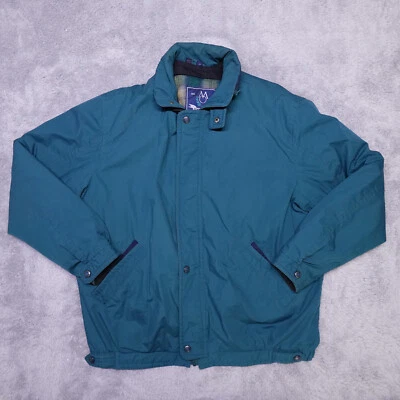 Chaqueta De Colección Solo Miembros Para Hombres Grande Larga Verde Azulado Manta Forrada Botón Bolsillo con Cremallera Foto 1 de 4