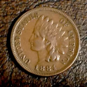 1884 Indian Head Cent - cd - Picture 1 of 2