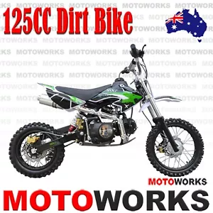 MOTOWORKS 125CC DIRT TRAIL PIT MOTOR 2 WHEELS PRO BIKE Kick start green - Picture 1 of 11