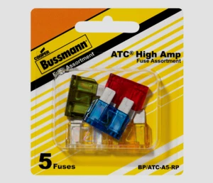 Bussmann Buss 30 amperios 30V ATC Automotive High Blade Fuse 5pk BP/ATC-A5-RP NUEVO!!! - Imagen 1 de 1