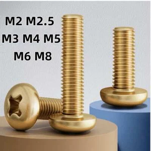 Viti a testa tonda M2 M2,5 M3 M4 M5 M6 M8 ottone Phillips macchina bullone a vite - Foto 1 di 74