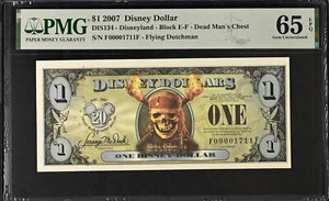 2007 "FF Series" Flying Dutchman $1 Disney Dollar - PMG Gem Unc.65 - Picture 1 of 2