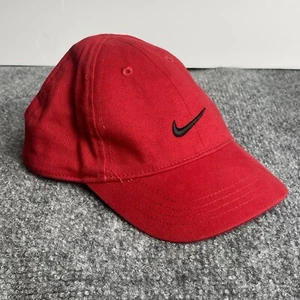 Nike Infant Hat Cap Red Black Swoosh Logo Baby Toddler Kids Unisex Adjustable - Picture 1 of 15