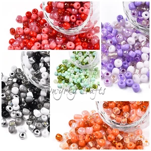 Glass Seed Bead Mix 6/0 4mm Opaque Shiny Choice of Colours 50g Pack - Picture 1 of 21