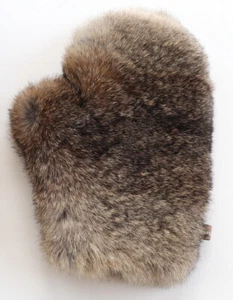 Pelz Handschuh Wellness Fell Massage Streichel kuscheln Haus Natur Hase Braun - Picture 1 of 6