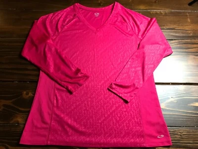 Camisa Champion, Para Mujer Talla XL, Rosa, Cuello en V, Ropa Deportiva, Manga Larga Foto 1 de 4