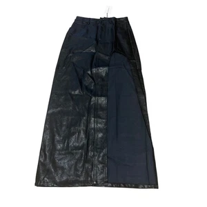 Mimosa Faux Leather Cutout Maxi Skirt in Black Size Small Biker Punk Goth - Picture 1 of 6