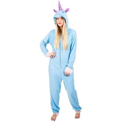 MEDIUM Womens Unicorn Halloween Costume Pajama Cute Suit Rainbow Tail Funny - Image 1 of 4