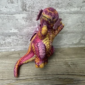 Vintage Applause Pink Metallic Mythical Winged Dragon 7” Plush Simone 1993 4082 - Picture 1 of 5