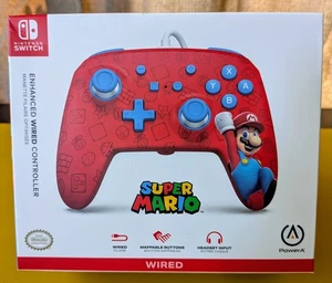 PowerA Enhanced Red Wired Controller - Nintendo Switch Super Mario Edition *NEW* - Picture 1 of 7