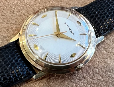 Vintage Wittnauer mid century 50's double edge case wristwatch gold filled Works - Image 1 of 4