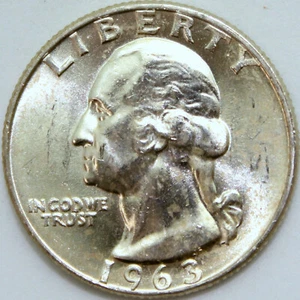 1963-D Washington Quarter - BU/Unc/Uncirculated - Picture 1 of 2