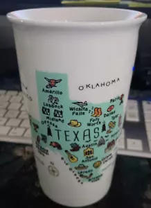 L@@K! 222 Fifth My Place "TEXAS" 12 oz tazza caffè tazza da viaggio collezione MAPPA! - Foto 1 di 7