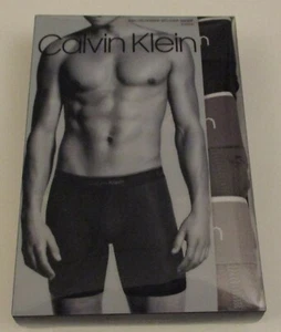 3 GENUINE CALVIN KLEIN GRAY BLACK SIZES M OR L MICROFIBER BOXER BRIEFS UNDERWEAR - Picture 1 of 29