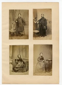CUATRO FOTOGRAFÍAS ANTIGUAS DAMAS Y CABALLEROS EN VESTIDO VICTORIANO - Imagen 1 de 1