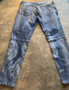 True Religion Jeans Men's 38 Rocco Relaxed Skinny Acid Distressed y2k - Picture 1 of 18