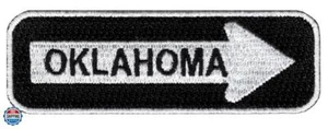 One Way Sign Oklahoma Embroidered Patch Iron-On Road Biker - Picture 1 of 1