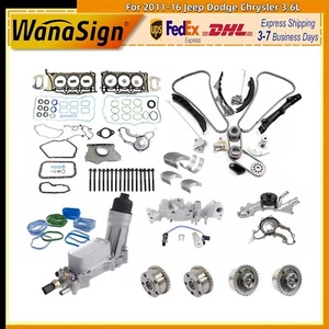 Head Gasket Set Timing Chain Water Oil Pump For 2011-16 Jeep Dodge Chrysler 3.6L - Picture 1 of 20