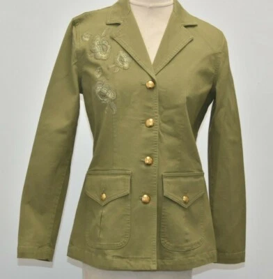 NUEVO Chaqueta Blazer Lauren Ralph Lauren Verde Militar Bordado Bolsillos 4 Foto 1 de 4