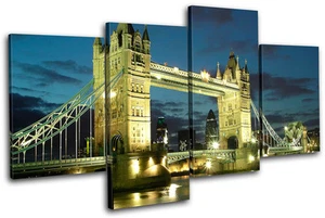 London Tower Bridge Architecture MULTI CANVAS WALL ART Picture Print VA - Picture 1 of 1