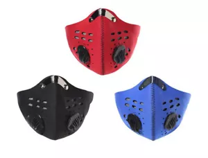 Máscara facial reutilizable para ciclismo deportivo con filtro de carbono activo válvulas respiratorias - Imagen 1 de 12