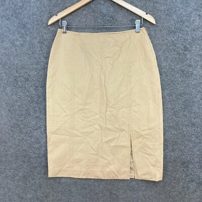 Max Mara Sportmax Womens Skirt Size 12 Cotton Beige Straight & Pencil 51901 - Image 1 of 4