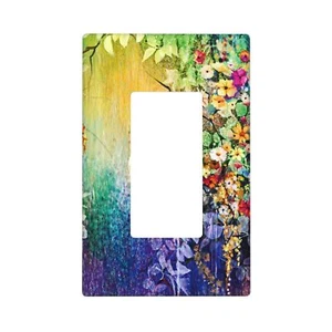 Colorful Wildflower Single Rocker Light Switch Plate Cover Decor Wall Plate C... - Picture 1 of 7