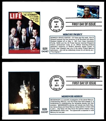 USA, SCOTT # 4527-4528, SET 2 GLEN FDC COVERS MERCURY PROJECT LIFE MAGAZINE 2011 - Image 1 of 3