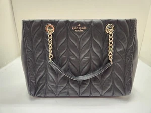 Kate Spade Black Briar Lane Quilted Leather Double Handle Hand Bag (bin9) - Picture 1 of 13