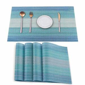 4-Pack Vinyl Table Place Mats Heat & Stain Resistant Foldable Placemats Washable