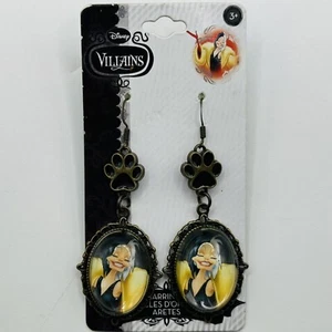NEW Claires Disney Villains Cruella de Vil Cameo Dangle Earrings Costume Jewelry - Picture 1 of 1