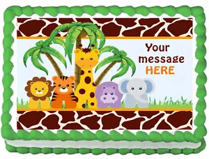 BABY ANIMALS JUNGLE SAFARI Image Edible cake topper decoration - Picture 1 of 11