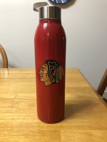 Chicago Blackhawks Stainless Steel Reusable Red Water Bottle SGA 3/11/20 Cover