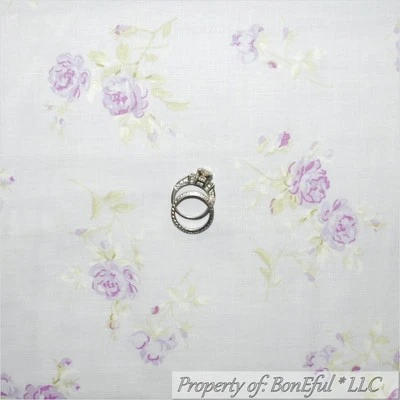 Edredón de algodón BonEful FABRIC FQ de colección gris pastel púrpura flor de calicó hoja verde S Foto 1 de 4