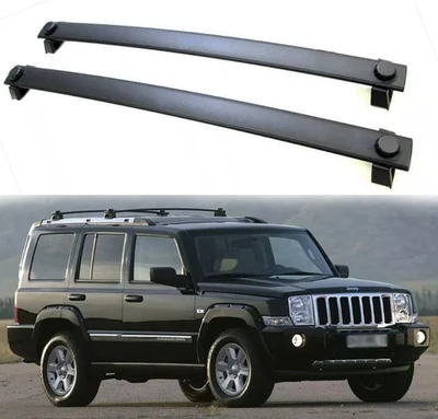 Поперечная штанга черная алюминиевая подходит для Jeep Commander 2006-2010 годов выпуска 2 шт. - Изображение 1 из 4