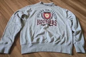 Womens M IU Indiana University Hoosiers Sweatshirt Adidas Shirt Top Gray - Picture 1 of 5