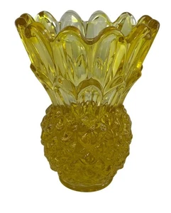 Vintage Yellow Indiana Glass Pineapple Candle Holder - Picture 1 of 12