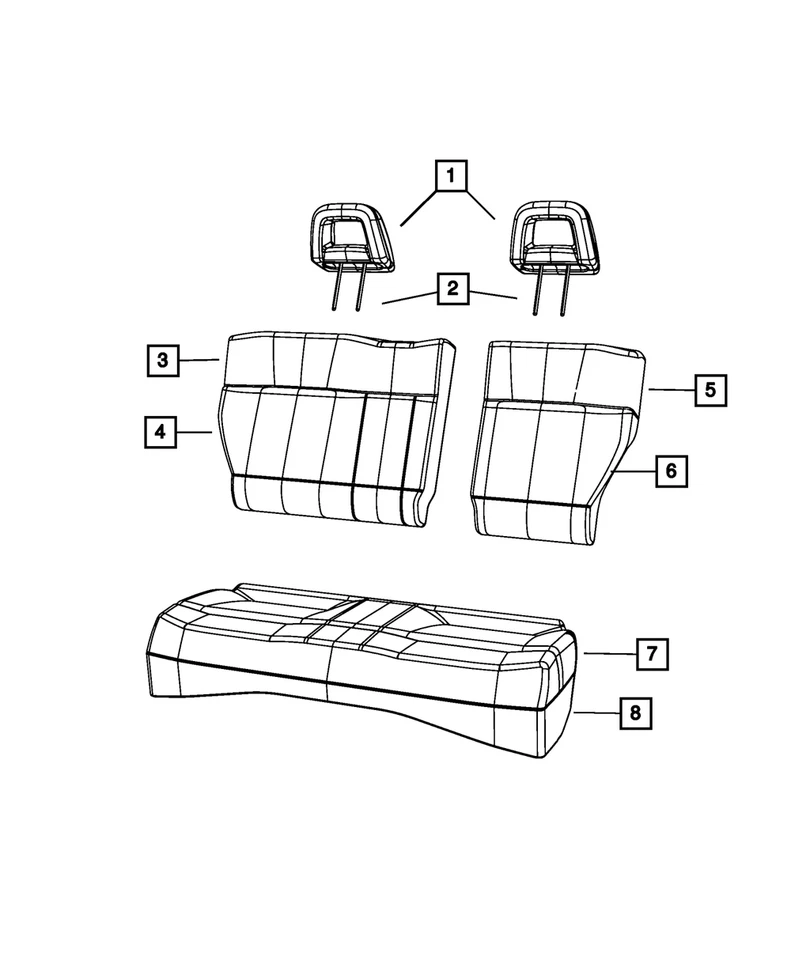 Funda Cojín Asiento Trasero Mopar Original 1EQ541KAAA Foto 1 de 1