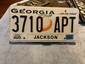 Georgia GA Nummernschild ... on my mind 3710 APT Jackson County 2003 - Bild 1 von 1