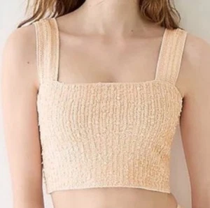 Pfirsich Pailletten Strick Cropped Tank XXL Neu mit Etikett in Sunfaded Pink - Bild 1 von 5